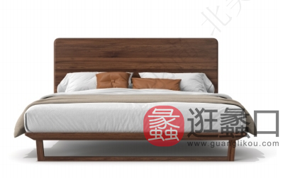 羽尚意式极简家具卧室意式极简床黑胡桃YS3111